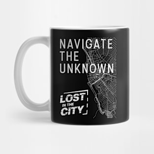 Navigate the Unknown Lost in the City Map Design Mug